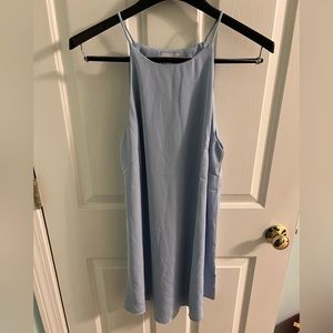 Blue High Neck Shift Dress